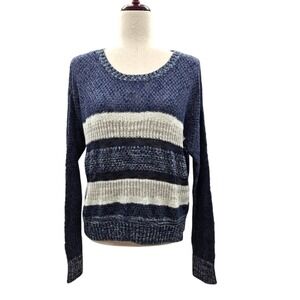Mossimo Supply Co‎ Striped Knit Sweater Blue White Cream Long Sleeve Women's L